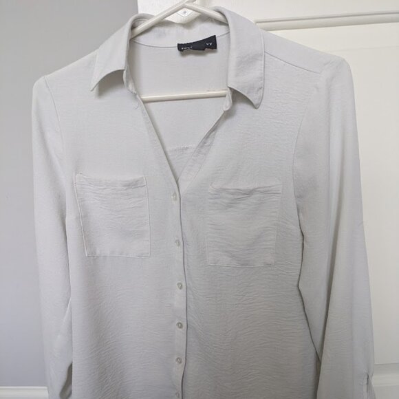 Fortune and Ivy womens white button down blouse long sleeve textured size S - Picture 1 of 3